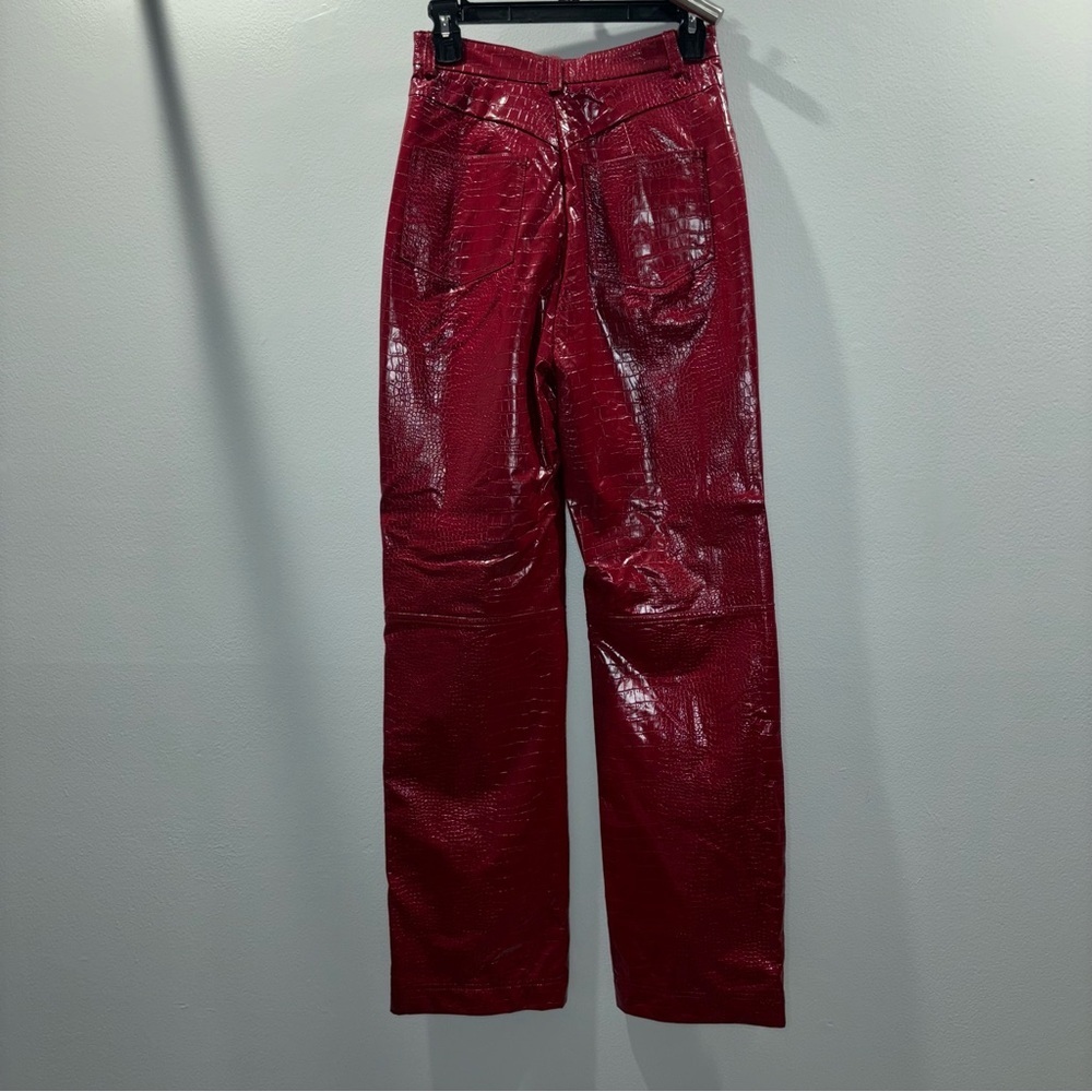 Mistress Rocks “Unconditional” Red Vegan Leather Python Pants | Size S - Picture 9 of 15